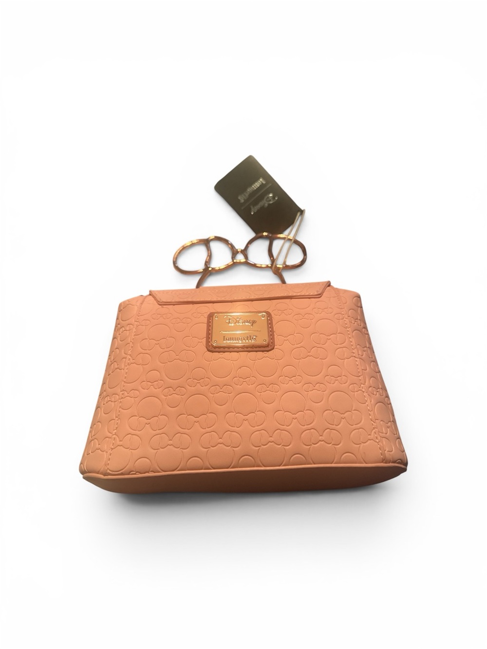Light Pink Embossed Satchel with Gold Minnie Charm - Picture 2 of 4